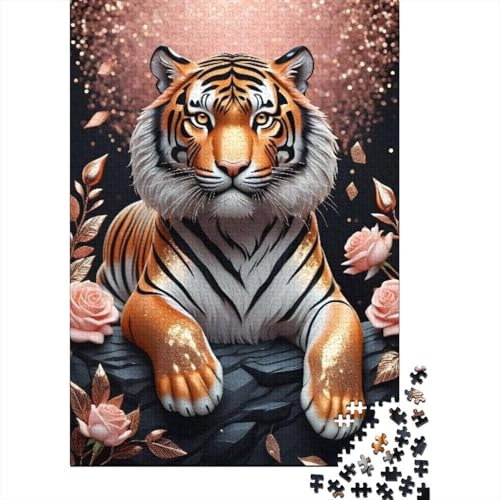 Tierkunst-Tiger-Puzzle, schwieriges rechteckiges Hartpapier-Puzzle für Erwachsene und Kinder, einzigartiges Geschenk, 1000 Teile (75 x 50 cm) von LMYmoney