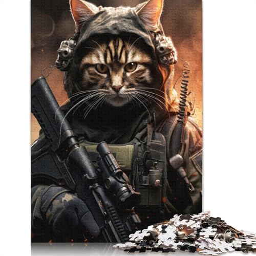 Tiersoldat-Katze, Puzzlespielzeug für Erwachsene, Lernspiel, Puzzlespiele für Erwachsene für Frauen und Männer, 1500 Teile (85 x 57 cm) von LMYmoney
