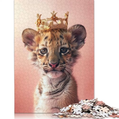 Tiger Cub King Puzzle, rechteckige Pappe, 100 Prozent recycelte Pappe, Puzzle für Erwachsene und Kinder, 1000 Teile (75 x 50 cm) von LMYmoney