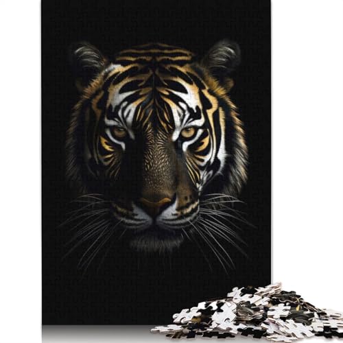 Tiger Dunkelgold Tierpuzzle, Familienspaß, rechteckiges Papierpuzzle für Kinder und Erwachsene ab 12 Jahren, Geburtstagsgeschenk, 1000 Teile (26 x 38 cm) von LMYmoney
