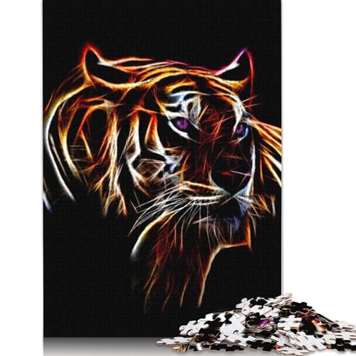 Tiger Fractal Puzzle für Erwachsene, Spielzeug, Lernspiel, Puzzlespiele für Erwachsene für Frauen und Männer, 1000 Teile (75 x 50 cm) von LMYmoney