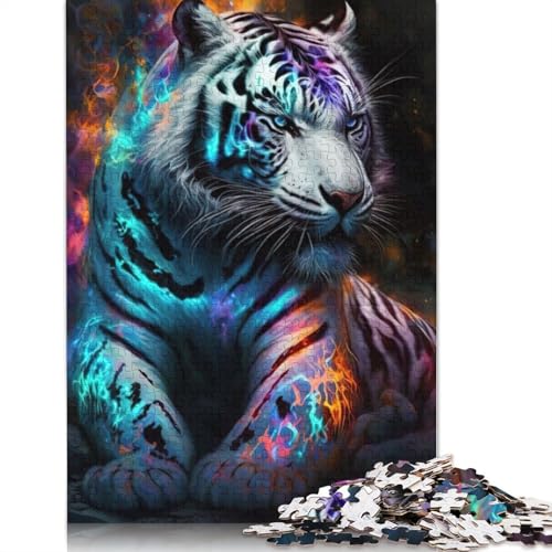 Tiger Neon Puzzle 1000 Teile Schwer Puzzle Spielzeug Lernspiel Impossible Herausforderungsspielzeug Für Erwachsene Und Kinder Ab 12 Jahren 1000pcs (75x50cm) von LMYmoney
