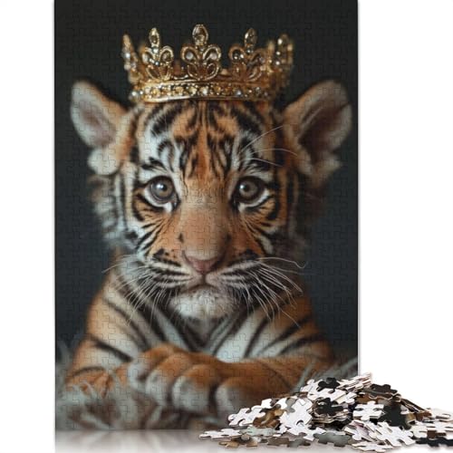 Tiger Pastel Crown Puzzle 1000-teilige Schwer Puzzle Spielzeug Lernspiel Impossible Herausforderung Spielzeug Für Erwachsene Und Kinder Ab 14 Jahren 1000pcs (75x50cm) von LMYmoney