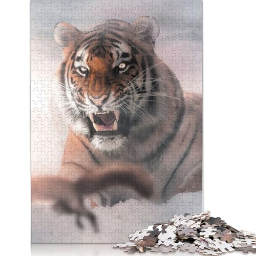 Tiger und springendes Eichhörnchen-Puzzle, freundliche Materialien, 100 Prozent recycelter Karton, Puzzle für Erwachsene und Kinder, 1000 Teile (75 x 50 cm) von LMYmoney