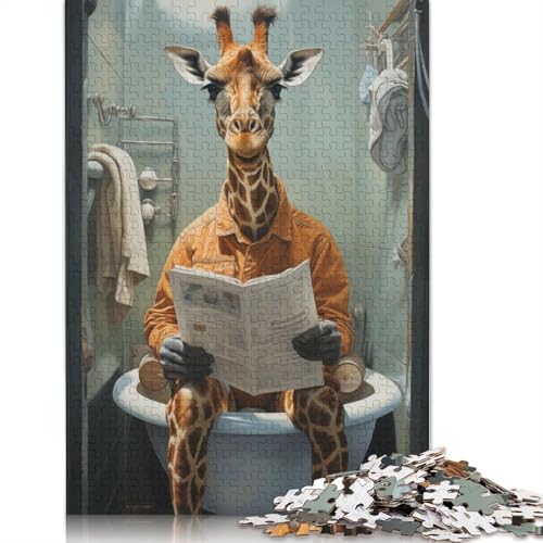 Toiletten-Giraffe-Puzzle für Erwachsene, Lernspiel, Cooles Puzzle für Erwachsene und Kinder, 1000 Teile (75 x 50 cm) von LMYmoney