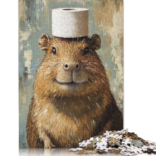 Toilettenpapierhut-Puzzle, rechteckig, aus Pappe, als Geschenk für Kinder ab 12 Jahren, 520 Teile (52 x 38 cm) von LMYmoney