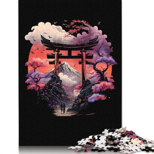 Torii-Tor, EIN Fuji-Berg 2, 1000 Puzzles für Erwachsene, freundliche Materialien, Coole Puzzles für Erwachsene, für Jungen oder Mädchen, 1000 Teile (75 x 50 cm) von LMYmoney
