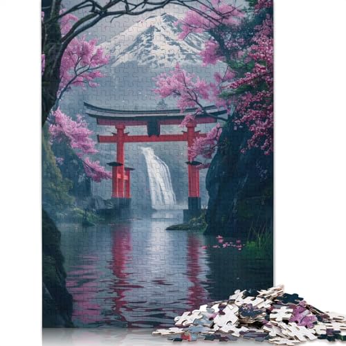 Torii-Tor, Fuji-Berg, 1000 Puzzles für Erwachsene, freundliche Materialien, Coole Puzzles für Erwachsene, für Jungen oder Mädchen, 1000 Teile (75 x 50 cm) von LMYmoney
