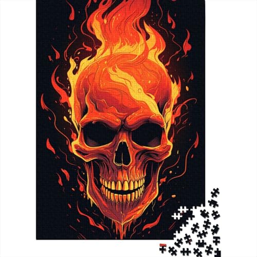 Totenkopf aus Feuer, Puzzle für Erwachsene und Jugendliche, 1000 Teile, Holzpuzzle für Erwachsene, Puzzle für Jugendliche ab 12 Jahren, (38 x 26 cm) von LMYmoney