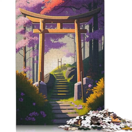 Treppen und Torii-Tor, Puzzlespielzeug für Erwachsene, Lernspiel, Puzzlespiele für Erwachsene für Frauen und Männer, 520 Teile (52 x 38 cm) von LMYmoney