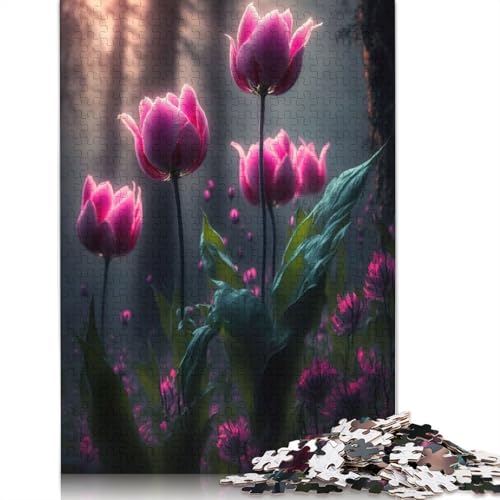 Tulip Flowers Puzzles 1000 Teile Schwer Puzzle Spielzeug Pädagogisches Spiel Impossible Herausforderung Spielzeug Für Erwachsene Kinder 1000pcs (40x28cm) von LMYmoney