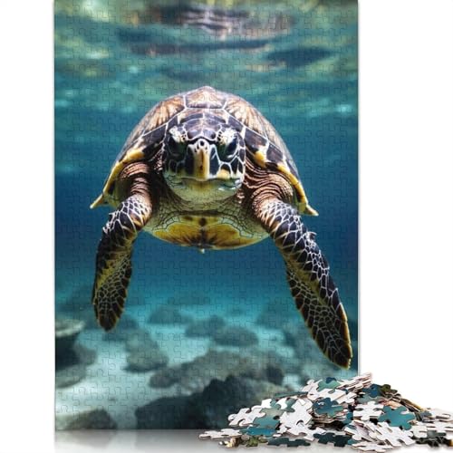 Turtle Underwater Puzzles 1000 Teile Schwer Puzzle Spielzeug Lernspiel Impossible Herausforderungsspielzeug Für Erwachsene Kinder 1000pcs (75x50cm) von LMYmoney