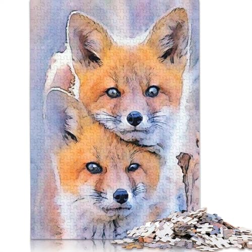 Twins Fox Puzzle 1000 Teile Schwer Puzzle Spielzeug Pädagogisches Spiel Impossible Herausforderungsspielzeug Für Erwachsene Kinder 1000pcs (38x26cm) von LMYmoney