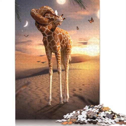 Twisted Giraffe Puzzle, kreative Spiele, 100% recycelter Karton, Puzzle für Erwachsene, 1000 Teile (75 x 50 cm) von LMYmoney