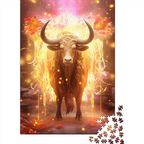 Universe Cow 1000-teiliges Puzzle, Holzpuzzle für Teenager, lustiges Puzzle 1000 Teile (38 x 26 cm) von LMYmoney
