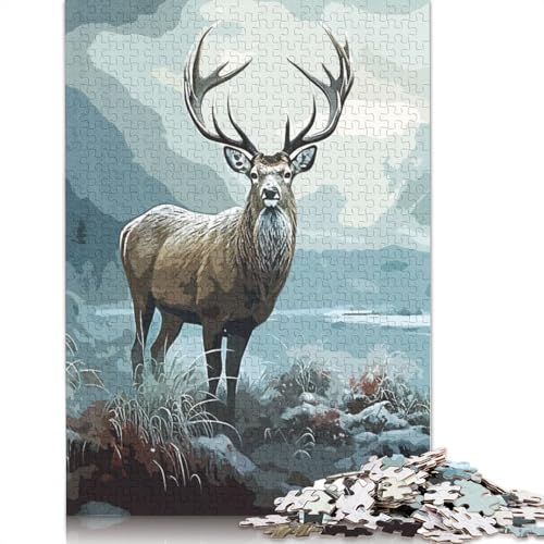 Vintage Deer Puzzles 1000 Teile Schwer Puzzle Spielzeug Lernspiel Impossible Herausforderung Spielzeug Für Erwachsene Und Kinder in Bewährter 1000pcs (40x28cm) von LMYmoney