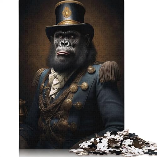 Vintage Gorilla General Puzzle, kreative Spiele, 100 Prozent recycelter Karton, Puzzle für Erwachsene, 1000 Teile (75 x 50 cm) von LMYmoney