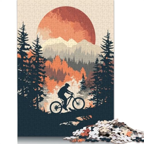 Vintage Mountainbike Puzzle 1000-teilige Schwer Puzzle Spielzeug Lernspiel Impossible Herausforderungsspielzeug Für Erwachsene Und Kinder Ab 12 Jahren 1000pcs (38x26cm) von LMYmoney