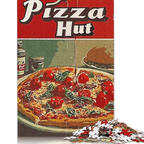 Vintage Pizza Puzzles 1000 Teile Schwer Puzzle Spielzeug Lernspiel Impossible Herausforderung Spielzeug Für Erwachsene Kinder 1000pcs (38x26cm) von LMYmoney