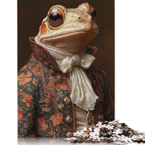 Vintage-Puzzle mit Pfeilgiftfrosch, Lernspiele, Familienaktivitäten, Premium-Karton-Puzzle für Frauen und Männer, Geschenk, 1000 Teile (26 x 38 cm) von LMYmoney