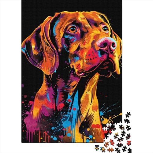 Vizsla Dog Art 1000-teiliges Holzpuzzle für Kinder, Puzzle, Lernspiel, Herausforderungsspielzeug, 1000 Stück (75 x 50 cm) von LMYmoney
