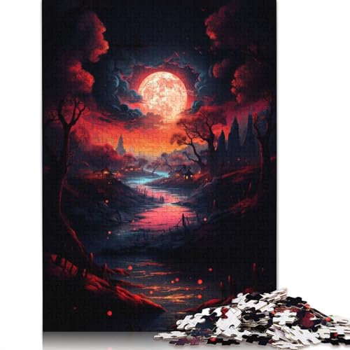 Vollmond-Puzzle, farbenfroh, für Erwachsene, 1000 Teile, Puzzle für Teenager ab 12 Jahren, 1000 Teile (75 x 50 cm) von LMYmoney