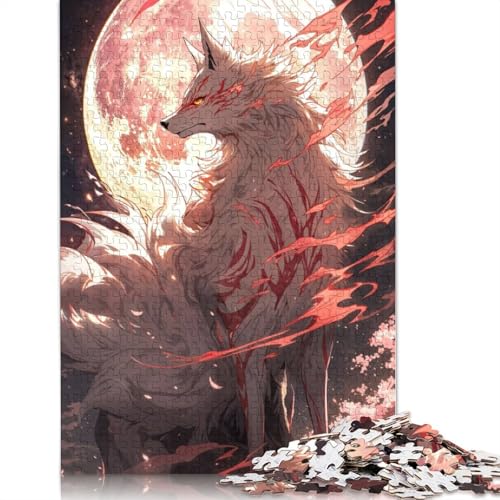 Vollmond Sakura Kitsune, Puzzlespielzeug für Erwachsene, Lernspiel, Puzzlespiele für Erwachsene für Frauen und Männer, 520 Teile (52 x 38 cm) von LMYmoney
