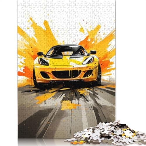 Warm Car Watercolor Style Puzzle 1000 Teile Schwer Puzzle Spielzeug Lernspiel Impossible Herausforderung Spielzeug Für Erwachsene Und Kinder in Bewährter 1000pcs (38x26cm) von LMYmoney
