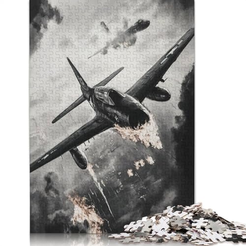 Warplane in Flames Puzzle 1000 Teile Schwer Puzzle Spielzeug Pädagogisches Spiel Impossible Herausforderung Spielzeug Für Erwachsene Und Kinder in Bewährter 1000pcs (75x50cm) von LMYmoney