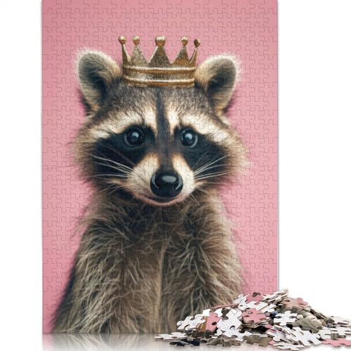 Waschbärkönig-Puzzlespaß, Premium-Karton-Puzzle für Jungen oder Mädchen, 1000 Teile (75 x 50 cm) von LMYmoney