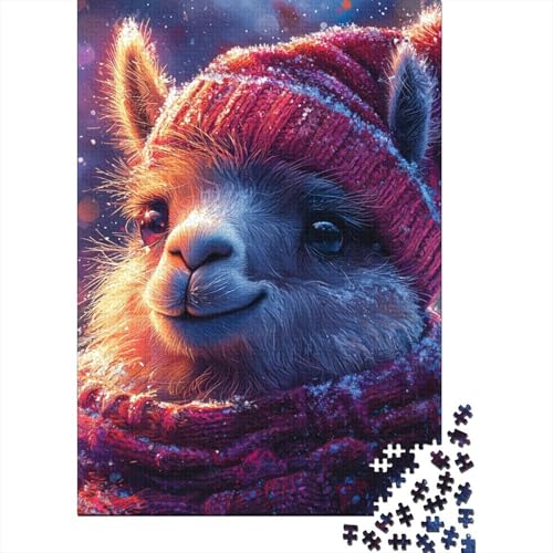 Weihnachts-Alpaka-Puzzle, rechteckig, aus Pappe, die besten Puzzles für Kinder ab 12 Jahren, 1000 Teile (75 x 50 cm) von LMYmoney