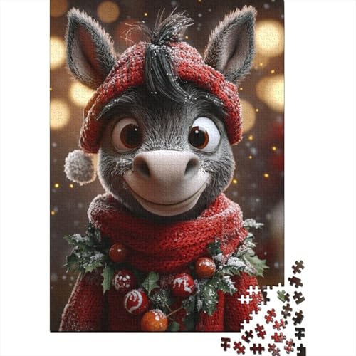 Weihnachts-Esel-Puzzle für Erwachsene, Heimdekoration, Beste Puzzles für Erwachsene und Kinder, 1000 Teile (75 x 50 cm) von LMYmoney