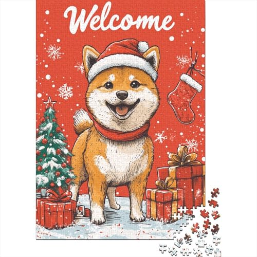 Weihnachts-Hunde-Puzzles für Erwachsene, Familienspaß, Problemlösungspuzzles für Frauen und Männer, 1000 Teile (75 x 50 cm) von LMYmoney
