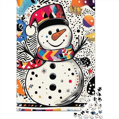 Weihnachts-Schneemann-Puzzle für Erwachsene, Lernspiele, Familienaktivitäten, Puzzle für Kinder ab 12 Jahren, 1000 Teile (75 x 50 cm) von LMYmoney