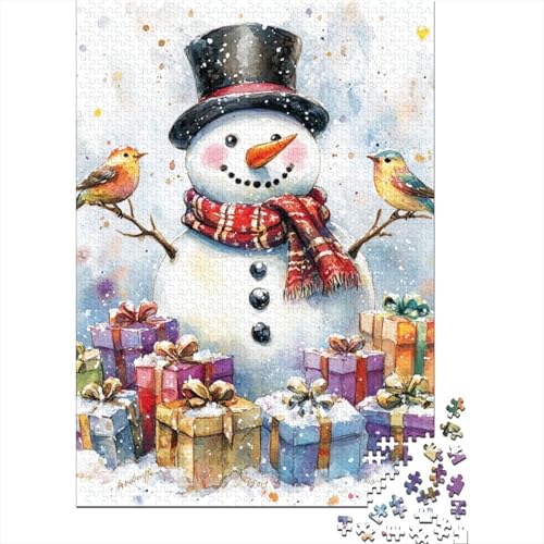 Weihnachts-Schneemann-Puzzles für Erwachsene, Familienspaß, Problemlösungspuzzles für Frauen und Männer, 1000 Teile (75 x 50 cm) von LMYmoney