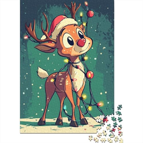 Weihnachtselch-Puzzle für Erwachsene, Heimdekoration, Beste Puzzles für Erwachsene und Kinder, 1000 Teile (75 x 50 cm) von LMYmoney
