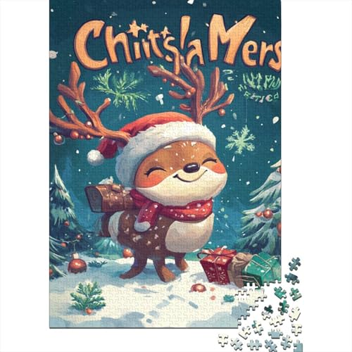 Weihnachtselch-Puzzle für Erwachsene, Heimdekoration, Denksport-Puzzle für Kinder ab 12 Jahren, 1000 Teile (75 x 50 cm) von LMYmoney