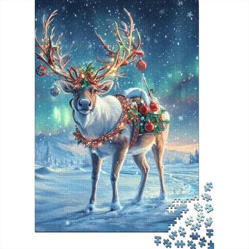 Weihnachtselch-Puzzle für Erwachsene, Lernspiel, Cooles Puzzle für Erwachsene und Kinder, 1000 Teile (75 x 50 cm) von LMYmoney