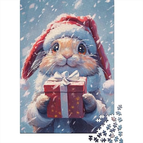 Weihnachtshasen-Puzzle, rechteckig, aus Pappe, Beste Puzzles für Kinder ab 12 Jahren, 1000 Teile (75 x 50 cm) von LMYmoney