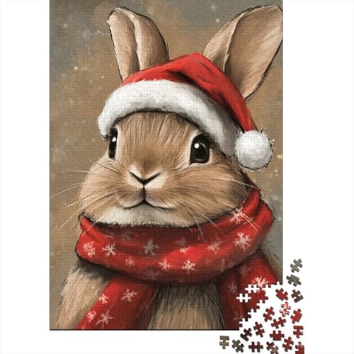 Weihnachtshasen-Puzzle, rechteckig, aus Pappe, Beste Puzzles für Kinder ab 12 Jahren, 1000 Teile (75 x 50 cm) von LMYmoney