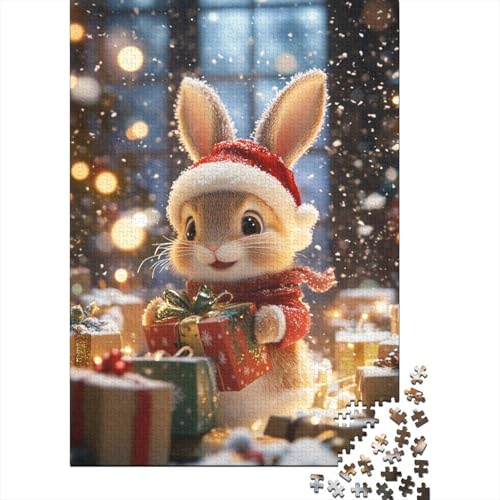 Weihnachtshasen-Puzzle für Erwachsene, Heimdekoration, Beste Puzzles für Erwachsene und Kinder, 1000 Teile (75 x 50 cm) von LMYmoney