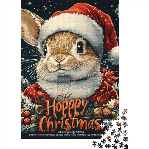 Weihnachtshasen-Puzzle für Erwachsene, Heimdekoration, Beste Puzzles für Frauen und Männer, 1000 Teile (75 x 50 cm) von LMYmoney