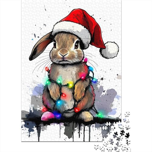 Weihnachtshasen-Puzzle für Erwachsene, schwierige Herausforderung, Denkrätsel für Frauen und Männer, 1000 Teile (75 x 50 cm) von LMYmoney