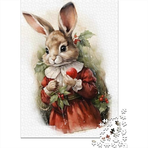 Weihnachtshasen-Puzzle für Erwachsene, schwierige Herausforderung, Denkrätsel für Frauen und Männer, 1000 Teile (75 x 50 cm) von LMYmoney