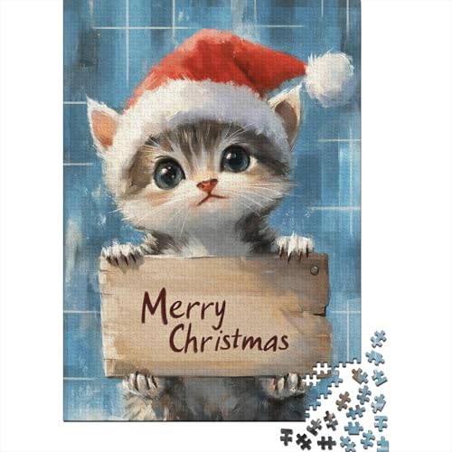 Weihnachtskätzchen, 1000 Puzzles für Erwachsene, Dekompressionsspielzeug, Denksportaufgaben für Frauen und Männer, 1000 Teile (75 x 50 cm) von LMYmoney
