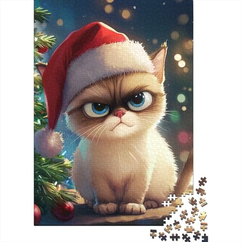 Weihnachtskätzchen-Puzzle, rechteckig, aus Pappe, Beste Puzzles für Kinder ab 12 Jahren, 1000 Teile (75 x 50 cm) von LMYmoney