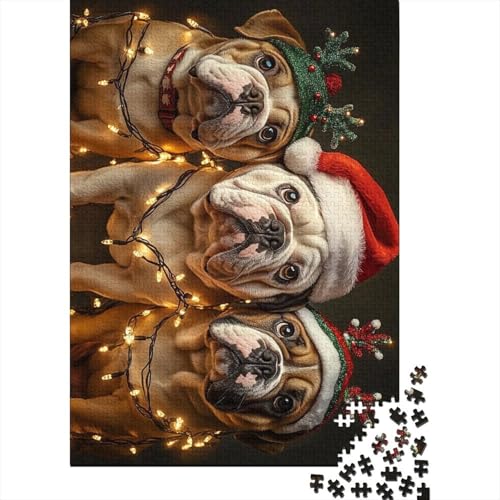 Weihnachtswelpen-Puzzle für Erwachsene, Heimdekoration, Beste Puzzles für Erwachsene und Kinder, 1000 Teile (75 x 50 cm) von LMYmoney