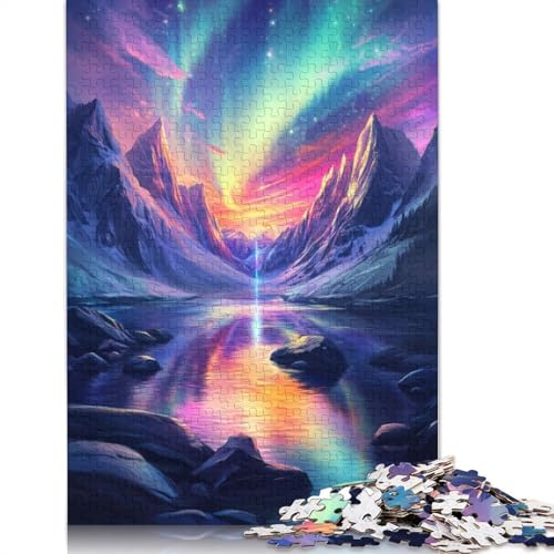Weltraum-Aurora-Borealis-Berg, 1500 Puzzles für Erwachsene, entspannendes Herausforderungsspielzeug, schwierige Puzzles für Kinder ab 12 Jahren, 1500 Teile (85 x 57 cm) von LMYmoney