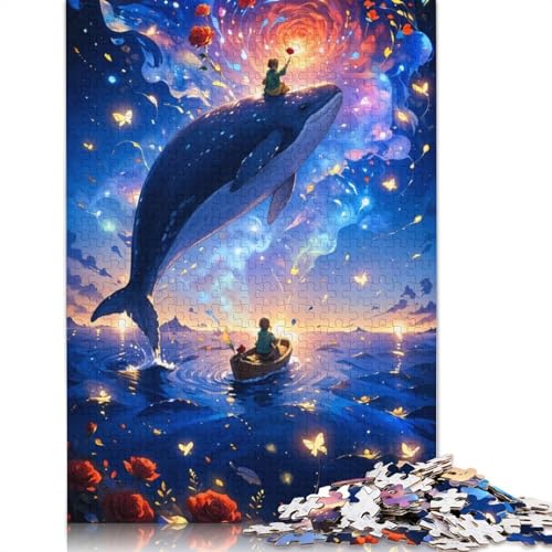 Whale Boy in Dreamy Sky Puzzles 1000 Teile Schwer Puzzle Spielzeug Pädagogisches Spiel Impossible Herausforderung Spielzeug Für Erwachsene Und Kinder in Bewährter 1000pcs (75x50cm) von LMYmoney