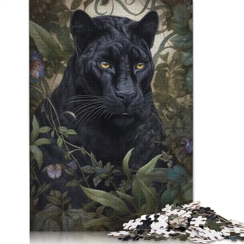 Whimsical Black Panther Puzzle 1000 Teile Schwer Puzzle Spielzeug Pädagogisches Spiel Impossible Herausforderung Spielzeug Für Erwachsene Und Kinder in Bewährter 1000pcs (38x26cm) von LMYmoney